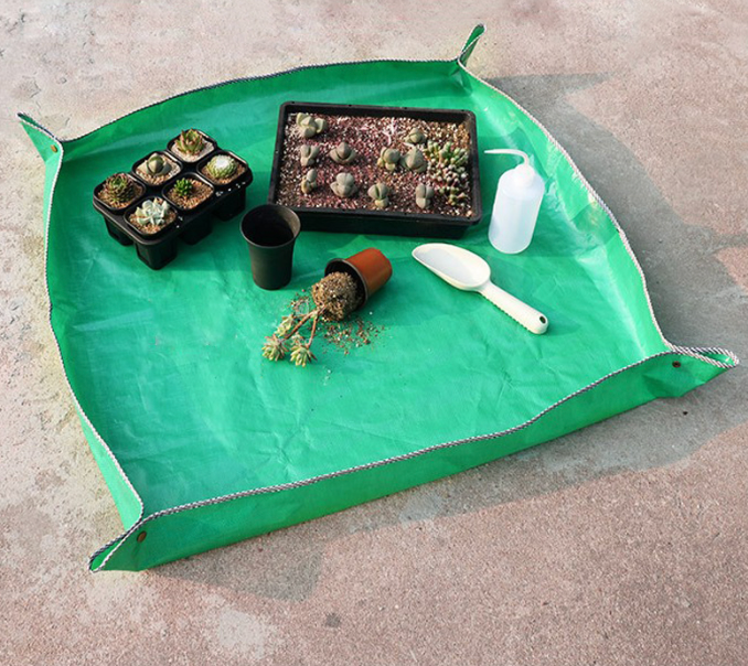 Fold-down potting station